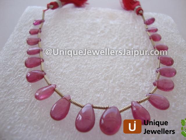 Ruby Plain Pear Beads